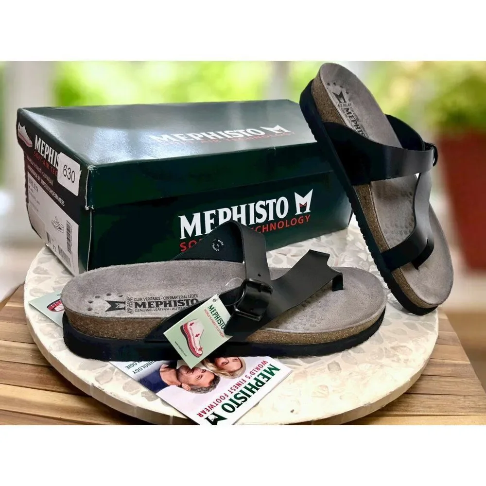 Mephisto Helen Air Soft Supportive Leather Toe Loop Sandal Slide Women 12 EU 42